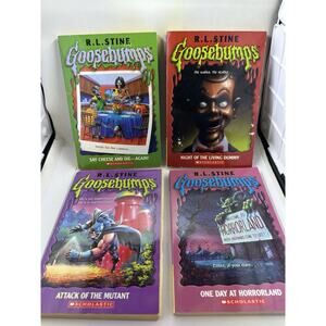 4 Goosebumps Books SAY CHEESE AND DIE NIGHT OF THE LIVING DUMMY Mutant RL Stine